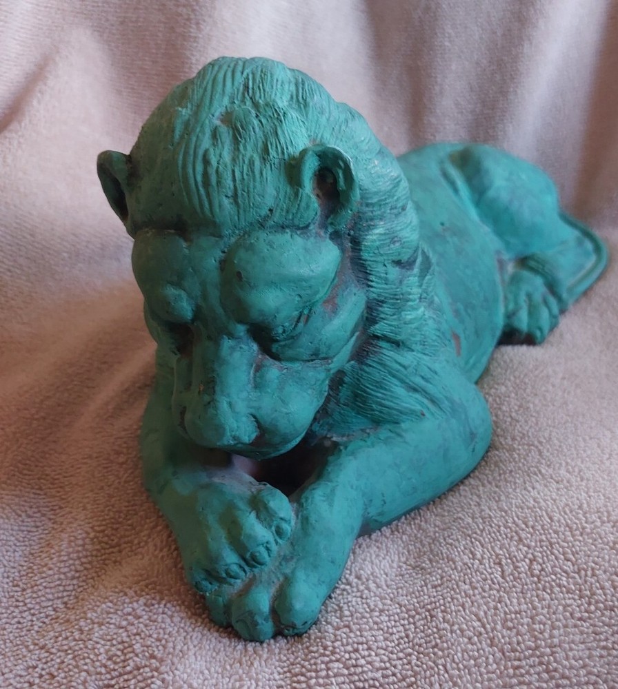 Lion Doorstop Bookend Solid Metal 12"