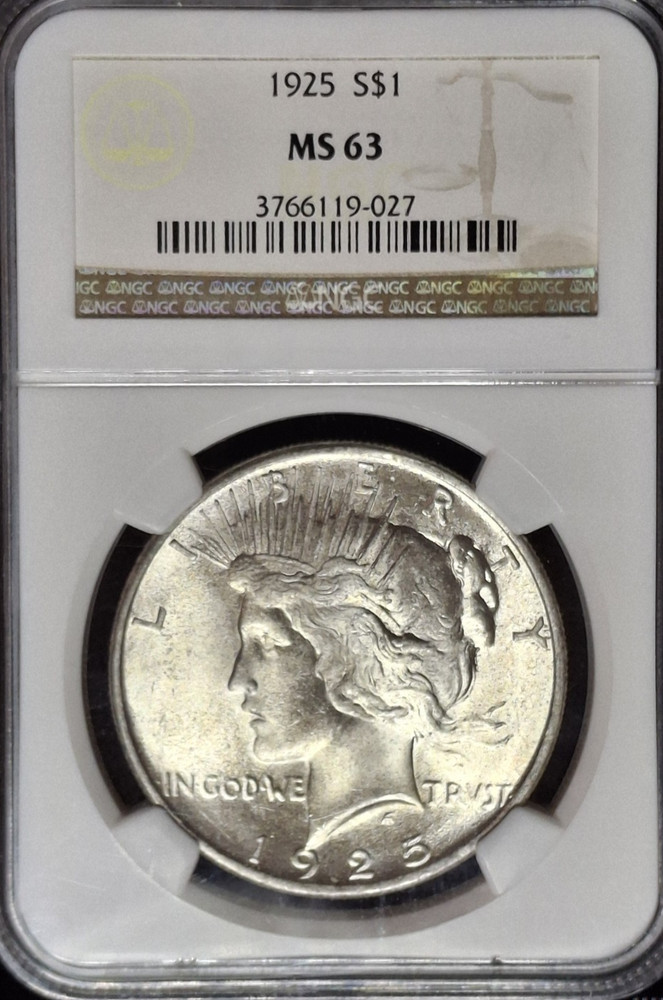 1925 Peace Dollar - NGC MS63