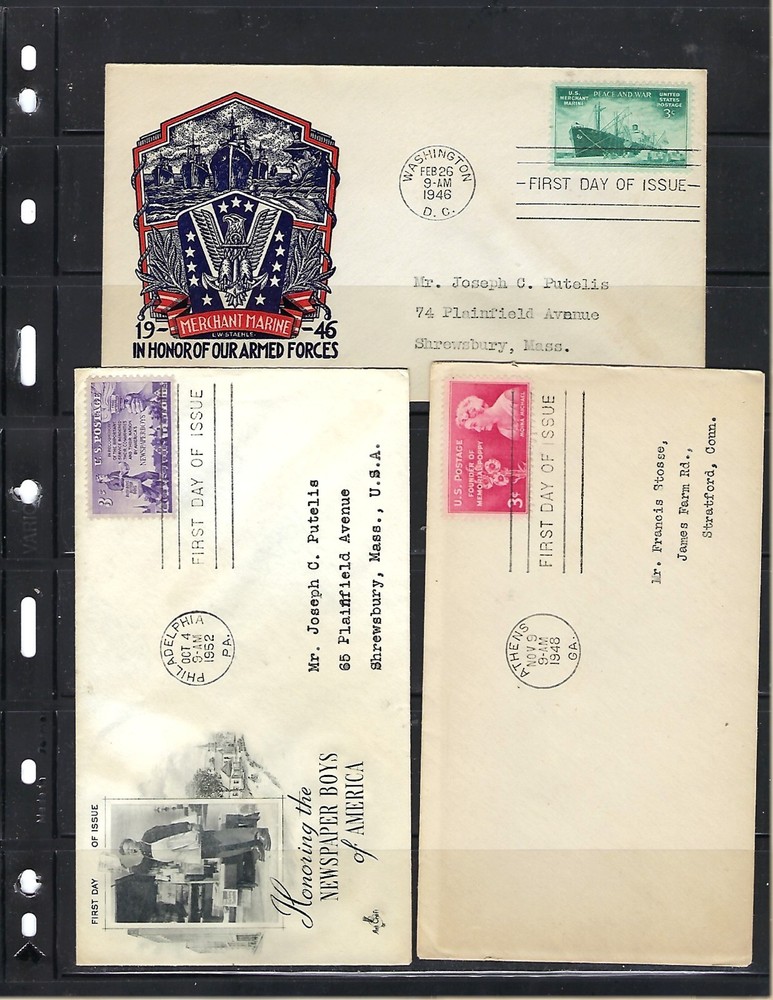 US: 3 Early FDCs F/VF 11807