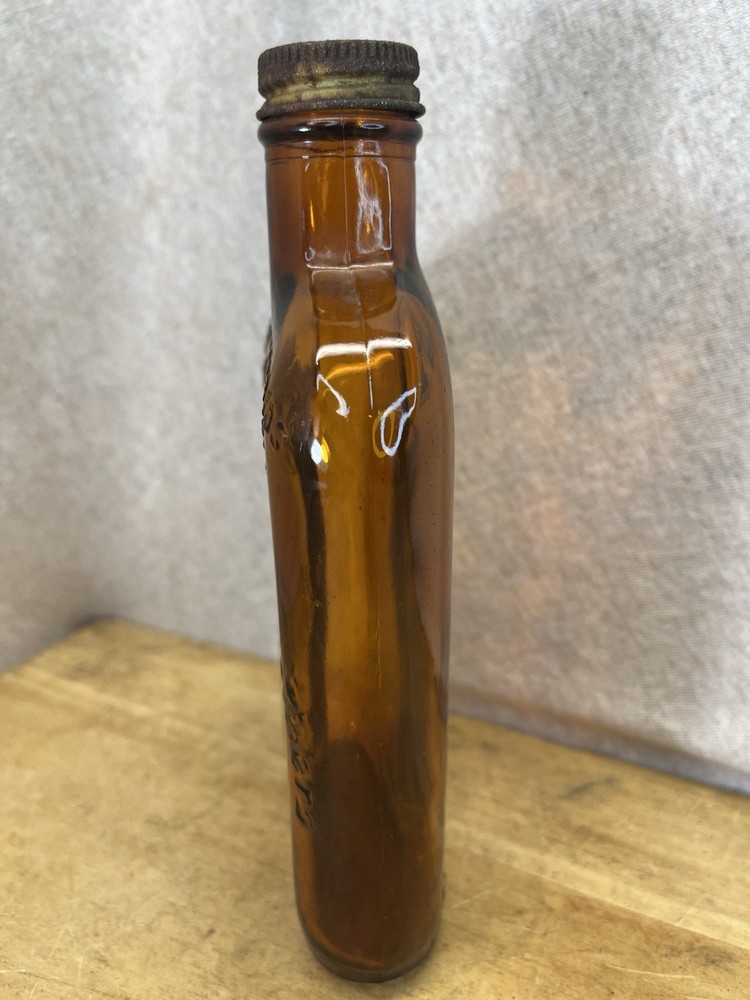 Christian Brothers Embossed Vtg Half Pint Empty Decor Bottle