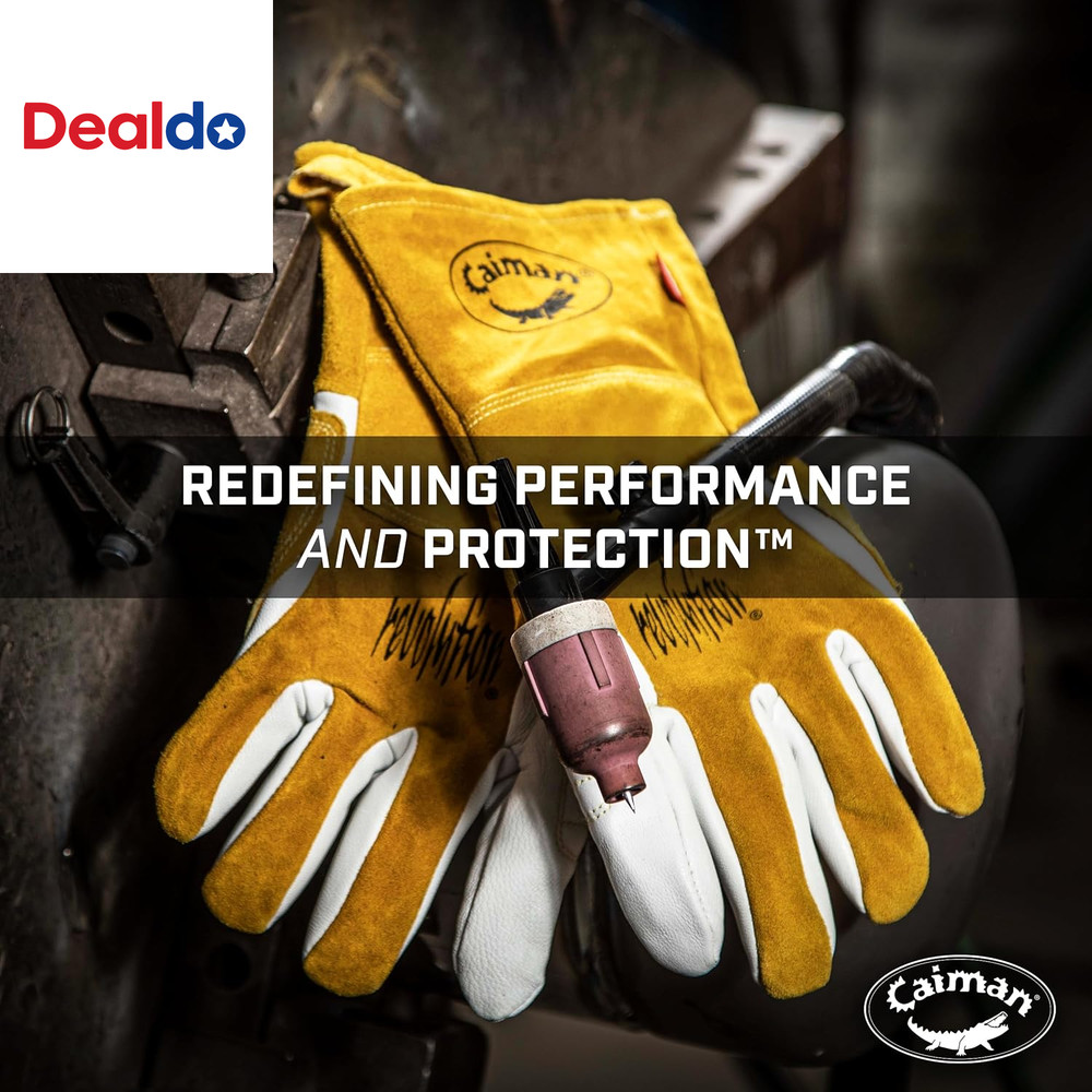 Premium Goat Grain Tig/Multi-Task Welding Gloves, Split Cowhide Back, 4-Inch Ext