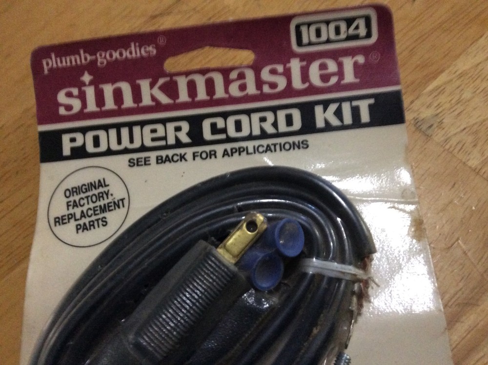 Sinkmaster 1004 Power Cord Kit Vintage NOS