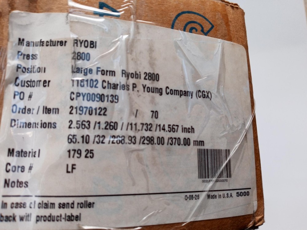 Böttcher Systems RYOBI 2800 Large Form Water Metering Form Roller