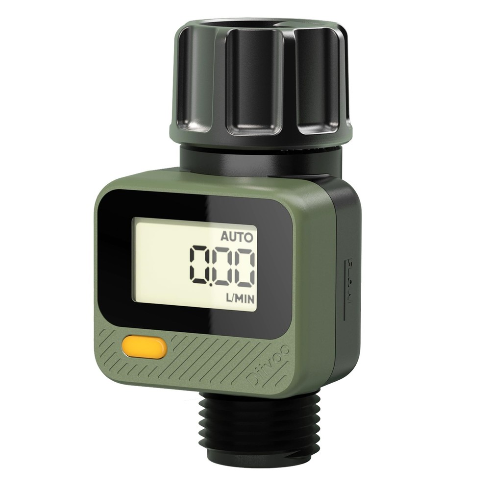 Water Flow Meter with 180° Removable Panel, 4 Measure Modes, ±5% High Accurac...