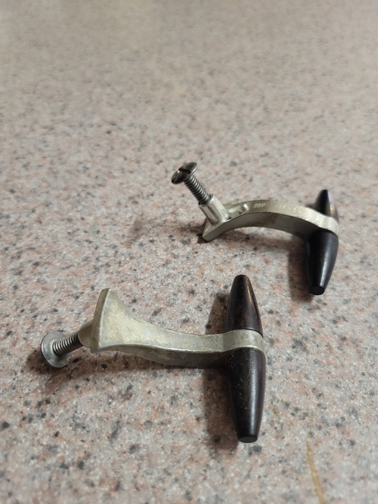 nickel mid century modern drawer pull/handle