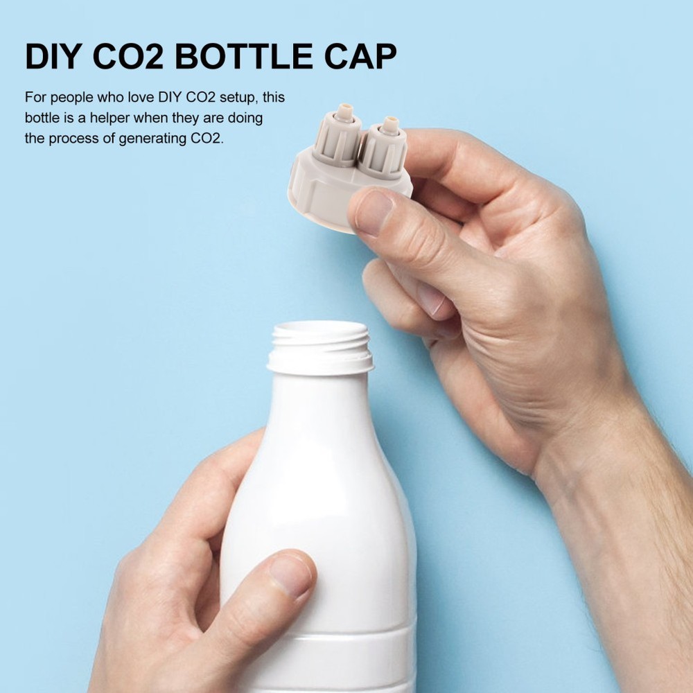 2 Pcs Dioxide System Aquarium Carbon Diffuser Bottle Fish Tank Cap