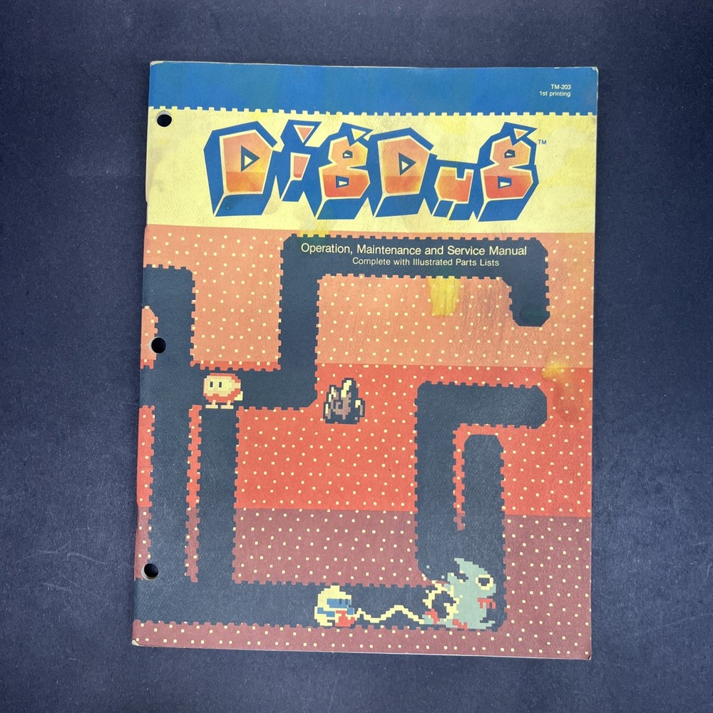 Atari Games Dig Dug Arcade Game Manual. Original Vintage 1982.