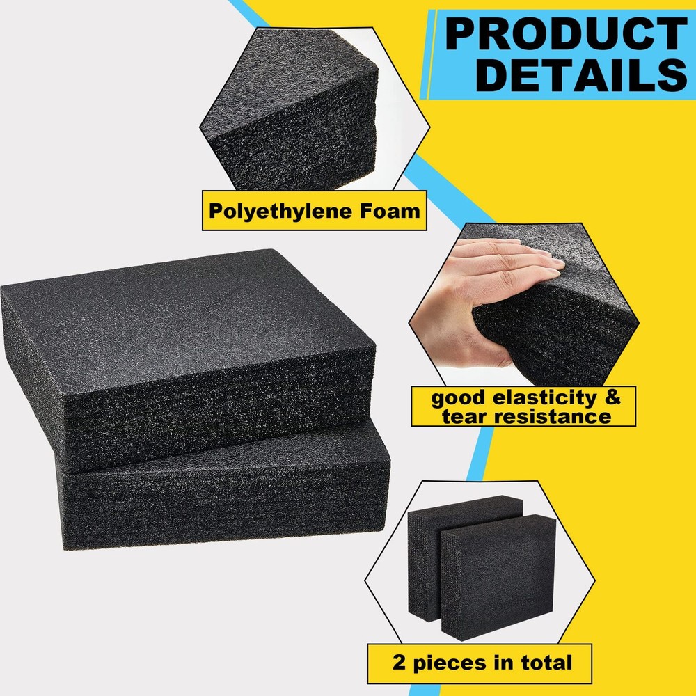 2 Pcs Customizable Polyethylene Foam Packing Inserts for Cases Thick Polyethy...