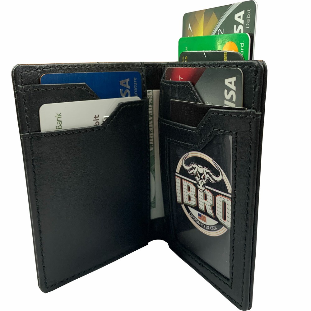 IBRO Men's Slim RFID Blocking Wallet ID Pocket Extra Capacity Wallet