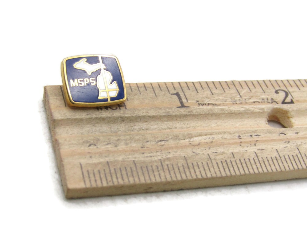 MSPS Lettered Pin Blue White & Gold Tone