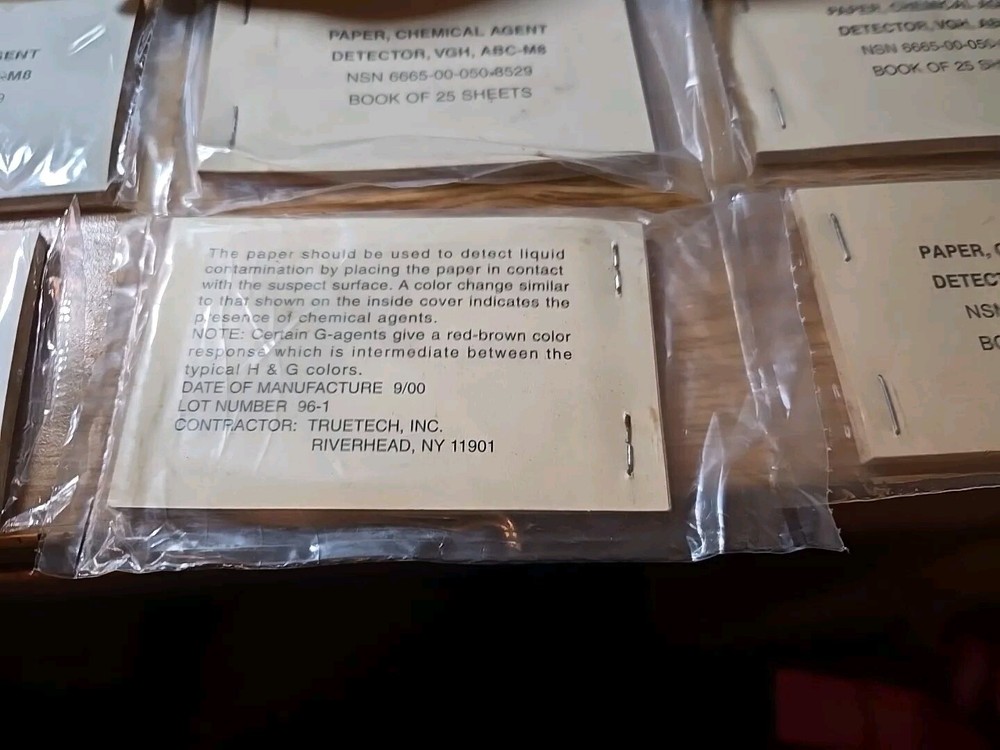Vgt M8 Chemical Detector Paper NOS