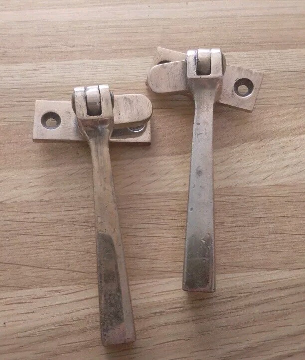 Vintage Solid Rose Brass Window Latch CasementHandle FlipLeft/Right £12 each