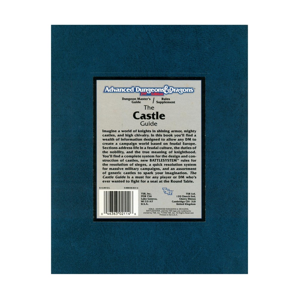 AD&D 2nd Ed Castle Guide (1st) VG+
