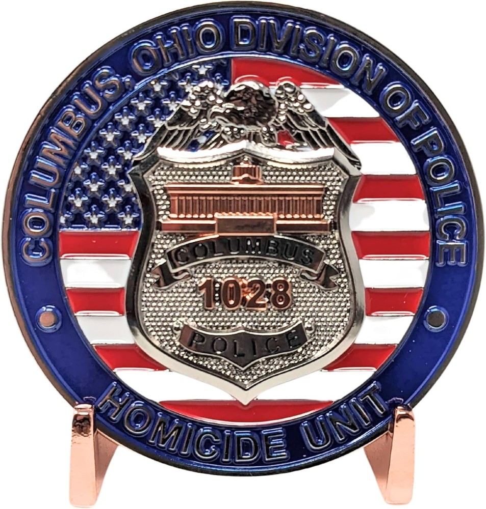 Generic Military Challenge Coin Display Stand - Solid Metal with Copper