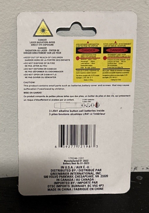 Keychain Red Laser Pointer + Super Bright LED Light 2.5"