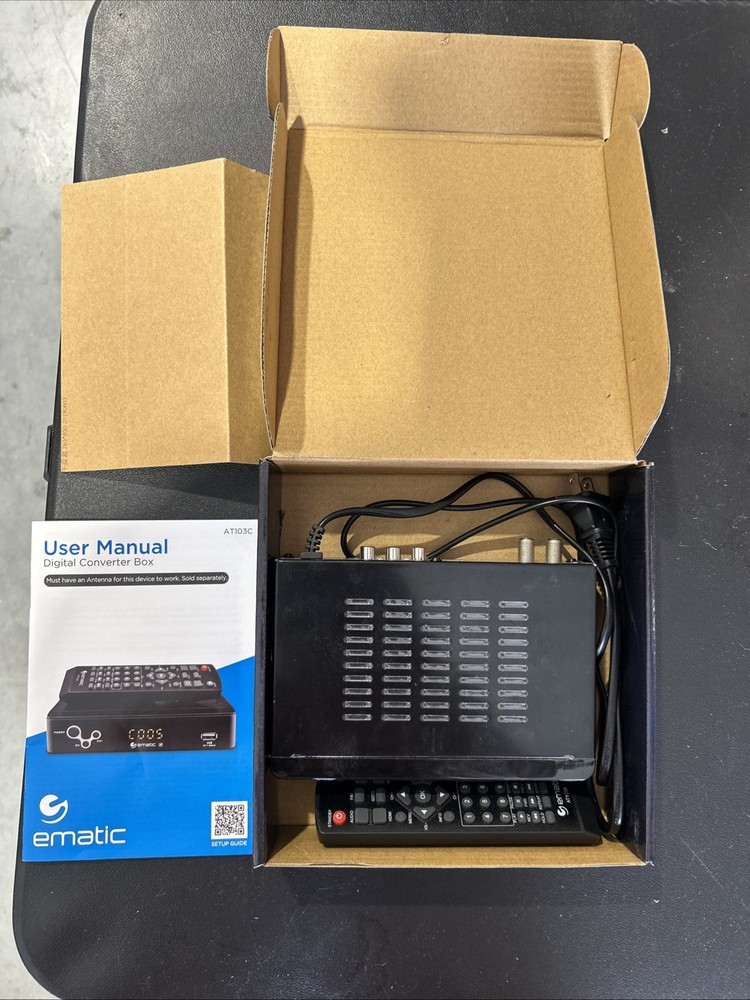 Ematic AT103B Digital Converter Box HDMI USB Recording - Open Box