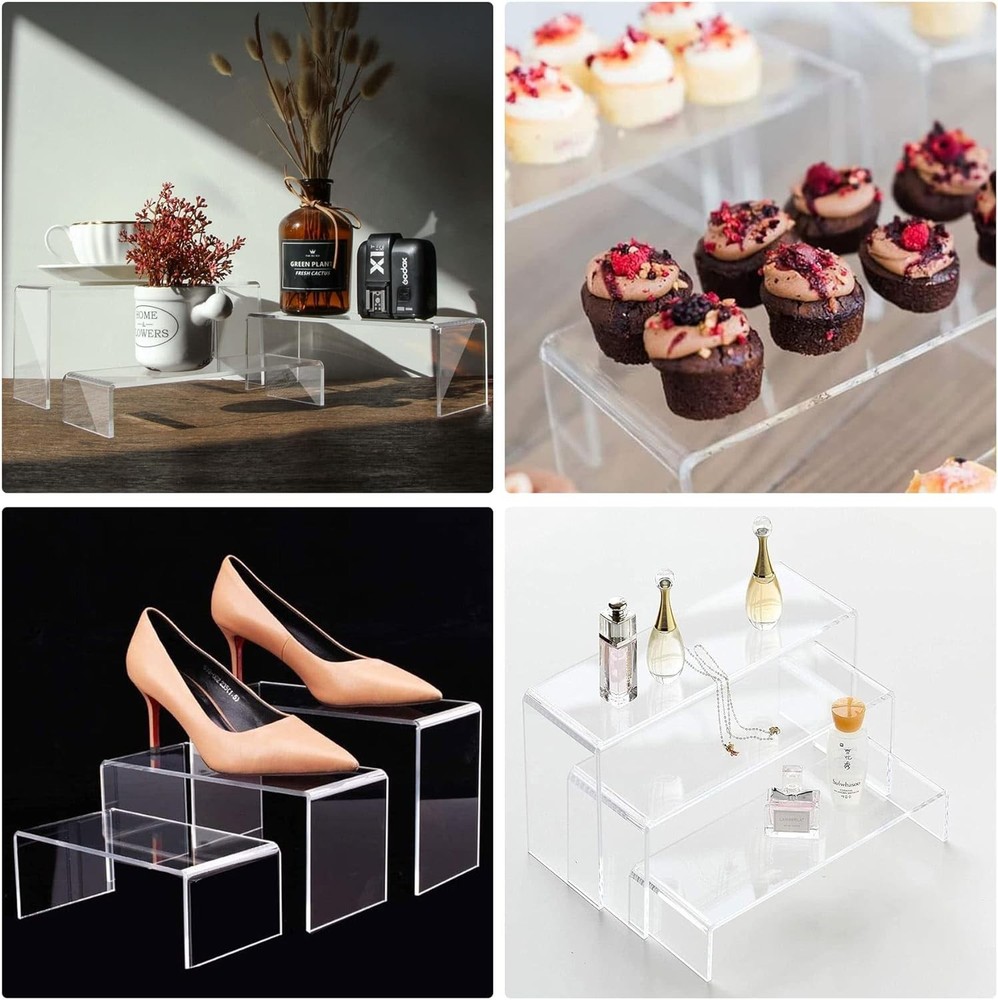 Stylish Acrylic Risers - 3 Heights for Optimized Collectible Display Solutions