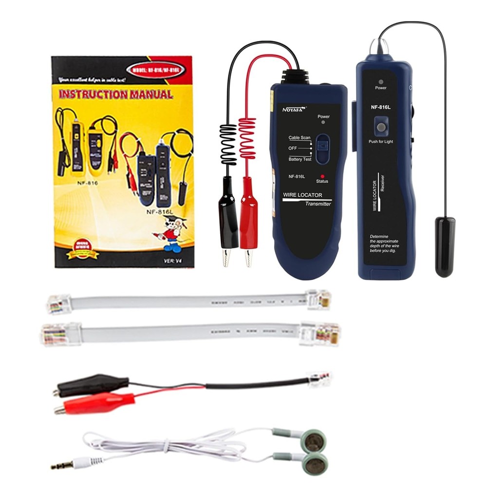 Modern Underground Wire Locator - Detect Cables with Built-in Flashlight & Range