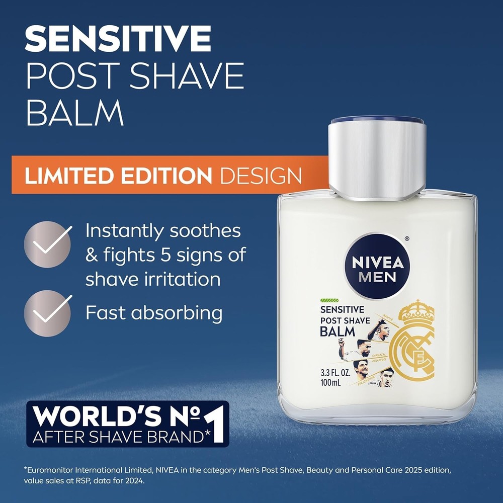 NIVEA MEN Sensitive Post Shave Balm, with VitaminPro Complex, Alcohol Free After