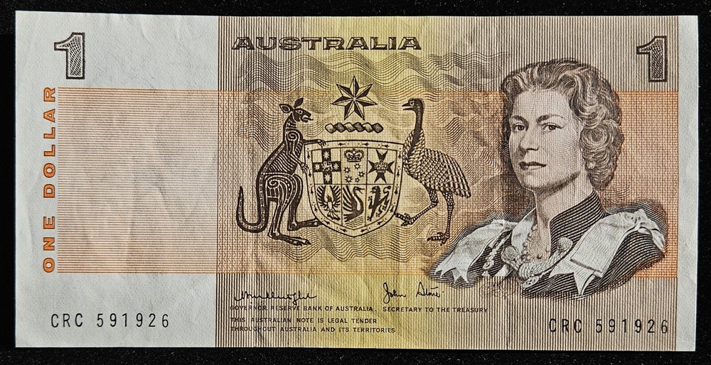 1979 Australia $1 Banknote Knight/Stone R77 Light Circulated