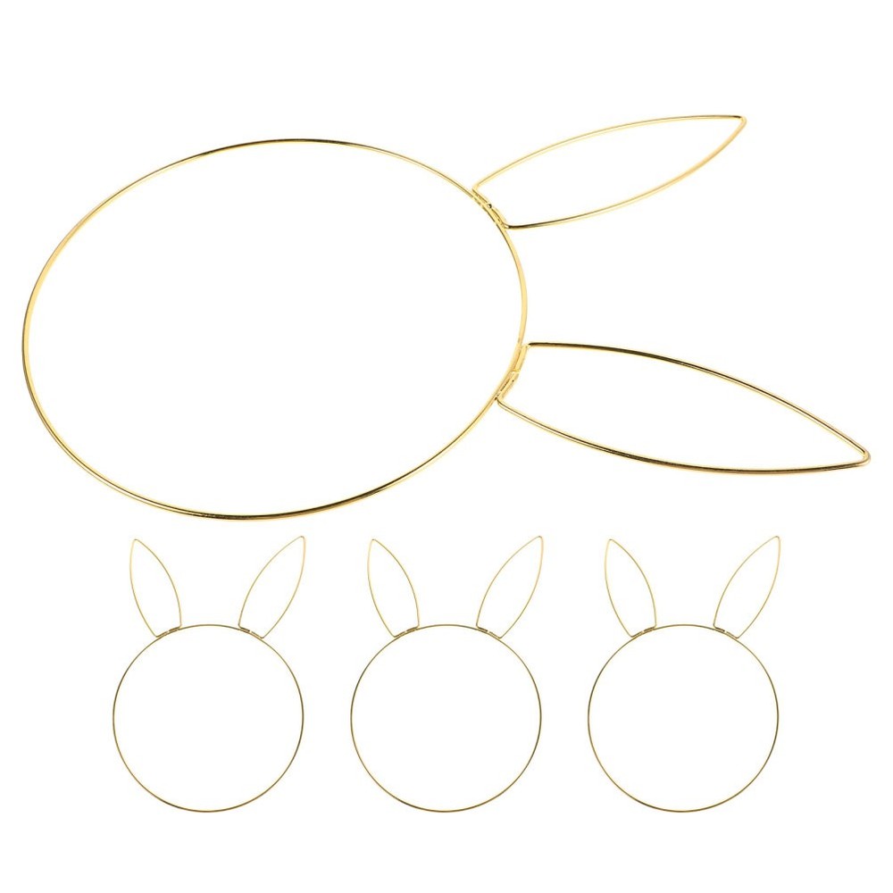 4 Pcs Rabbit Head Garland Easter Decorations Wreath Bunny for Making