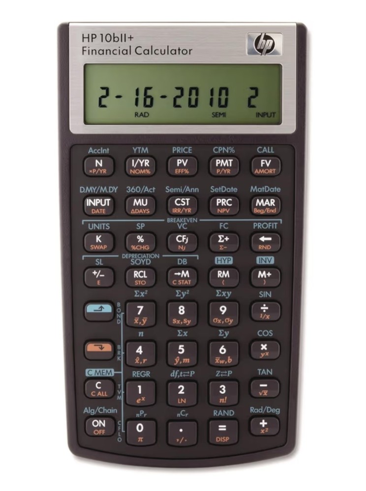 HP 10bII+ Financial Calculator Handheld LCD Display