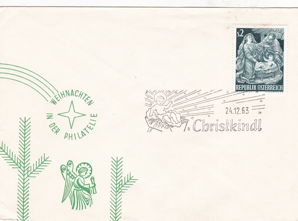 Austria 1963 Chriskindl Cover special cancel unaddressed VGC