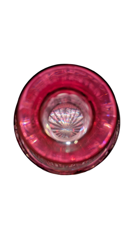 Cut Ruby Glass Vanity Bottle