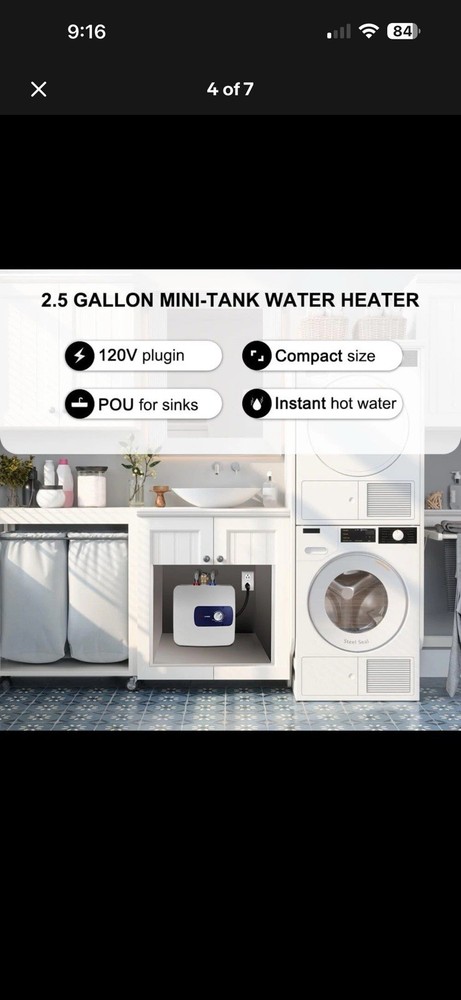 Thermomate Mini Tank Electric Water Heater ES250 2.5 Gallons Point of Use