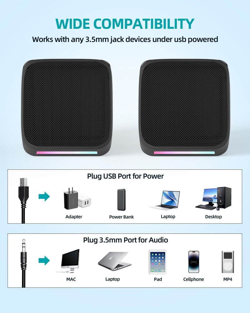 USB Computer Speakers for Desktop Laptop Speakers PC