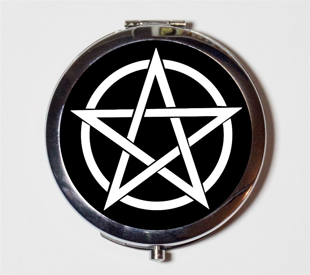 Wicca Pentacle Wiccan Witch Compact Mirror Make Up Pocket Mirror Cosmetic