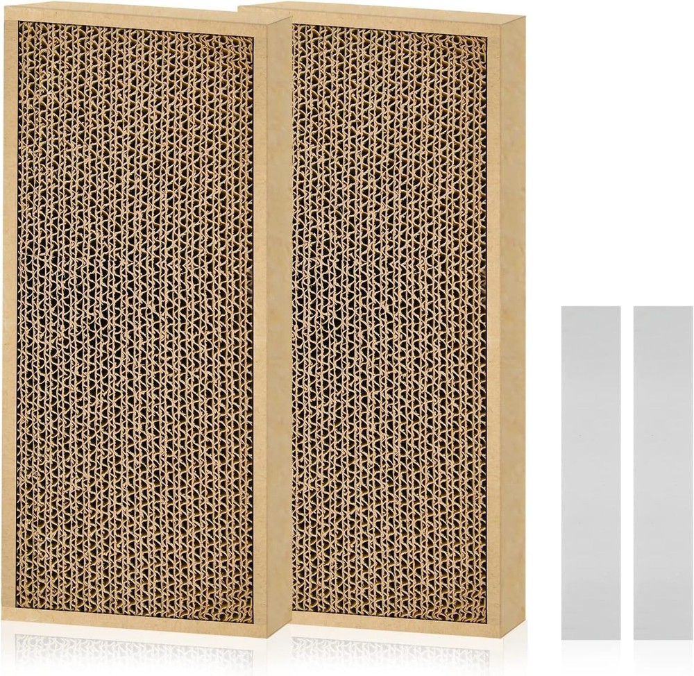 2-Pack Splicing Cat Scratchers – Wall-Mounted, Eco-Friendly Cardboard Design