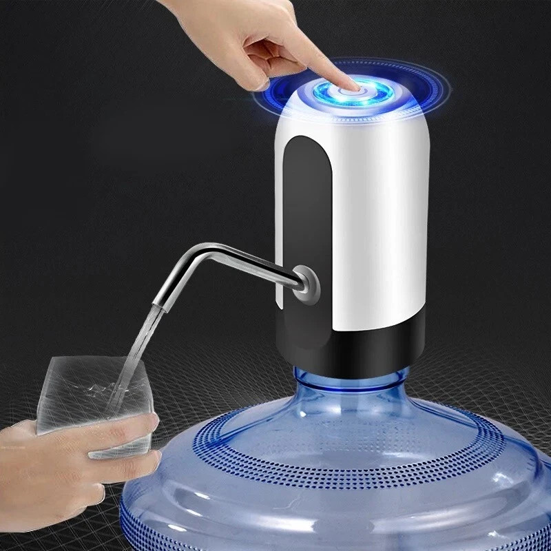 Automatic Universal Rechargeable Water Dispenser Pump USB Power Switch White