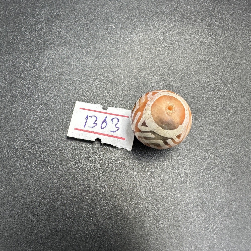 Antique Etched Carnelian Agate Beads Amulet
