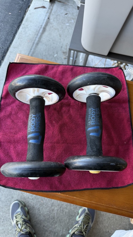 Ultimate Body Press Ab Wheel Roller Exercise Core Trainer Pair
