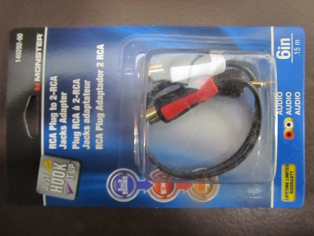Monster RCA Adapter Cable 6" Long #140292-00 NEW