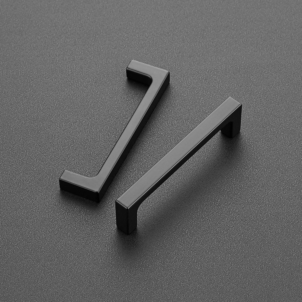 10 Pack Solid 3-3/4 Inch Kitchen Square Cabinet Handles Matte Black Pulls Dra...
