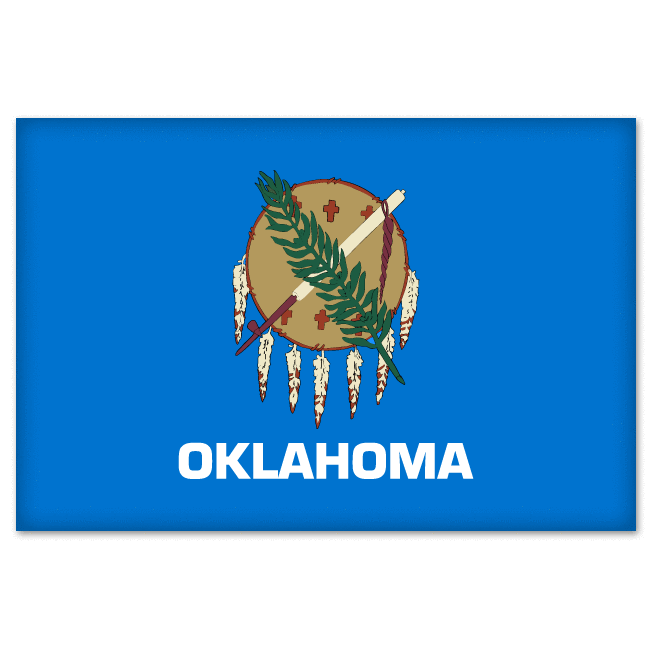 Oklahoma State Flag car bumper sticker 5" x 4"