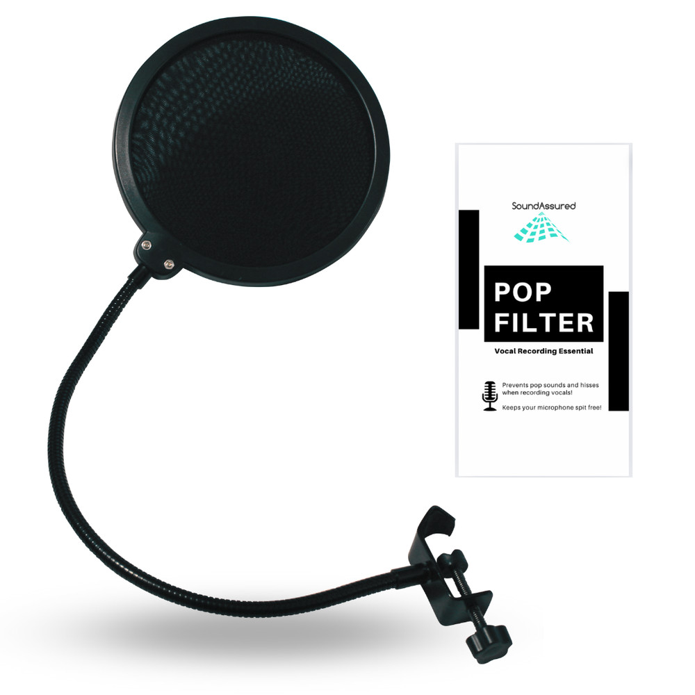 SoundAssured Pop Filter For Microphones, Pop Shield For Better Vocal Recordings
