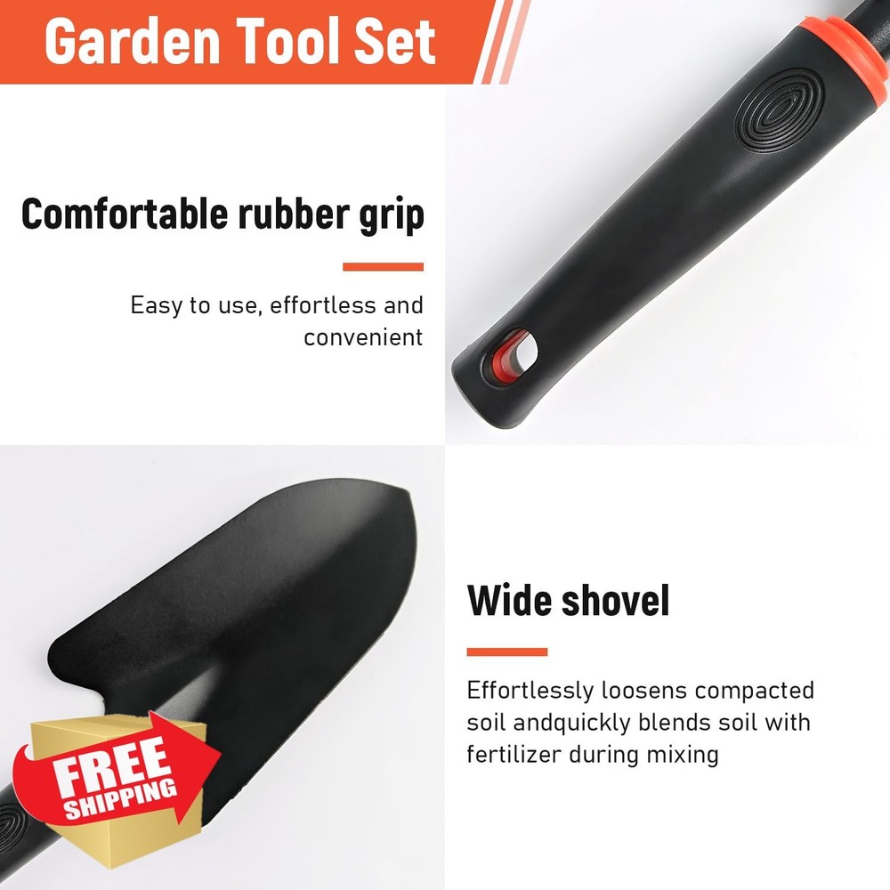 5pc Weed Puller Tool Set Hand Weeder Rake Shovel Hoe Cultivator