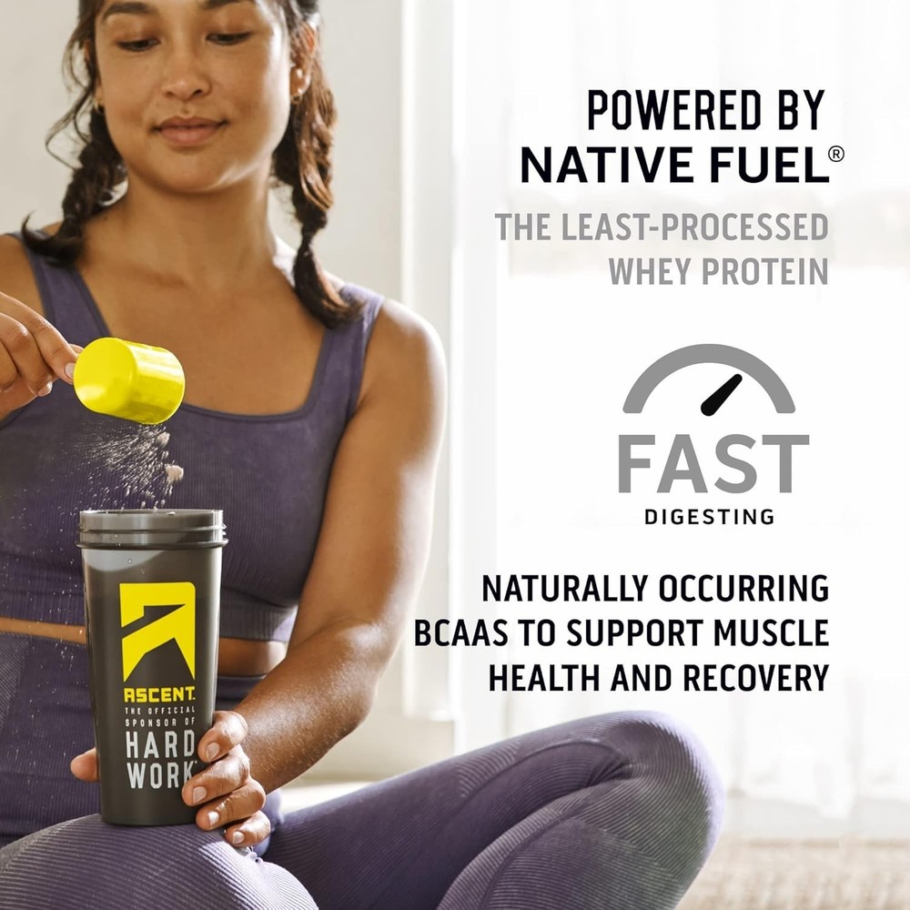 Ascent 100% Whey Protein Powder - Post Workout Whey Protein Isolate Vanilla Bean
