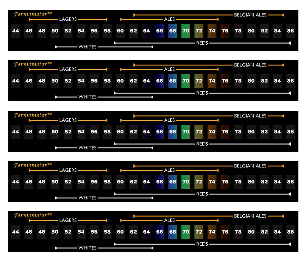 5 X Fermometer Adhesive Strip Thermometer