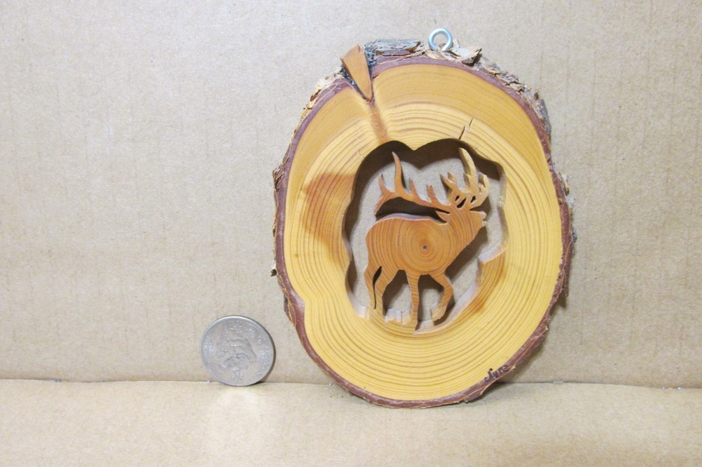 HAND CUT FROM NATURAL TREE BRANCH BELLOWING MOOSE WALL DECORATION