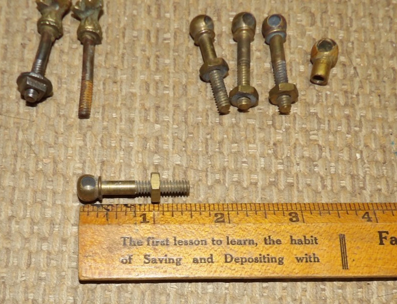6 Antique Brass Drawer Pull Handle Posts Victorian Replacement Dresser Vanity