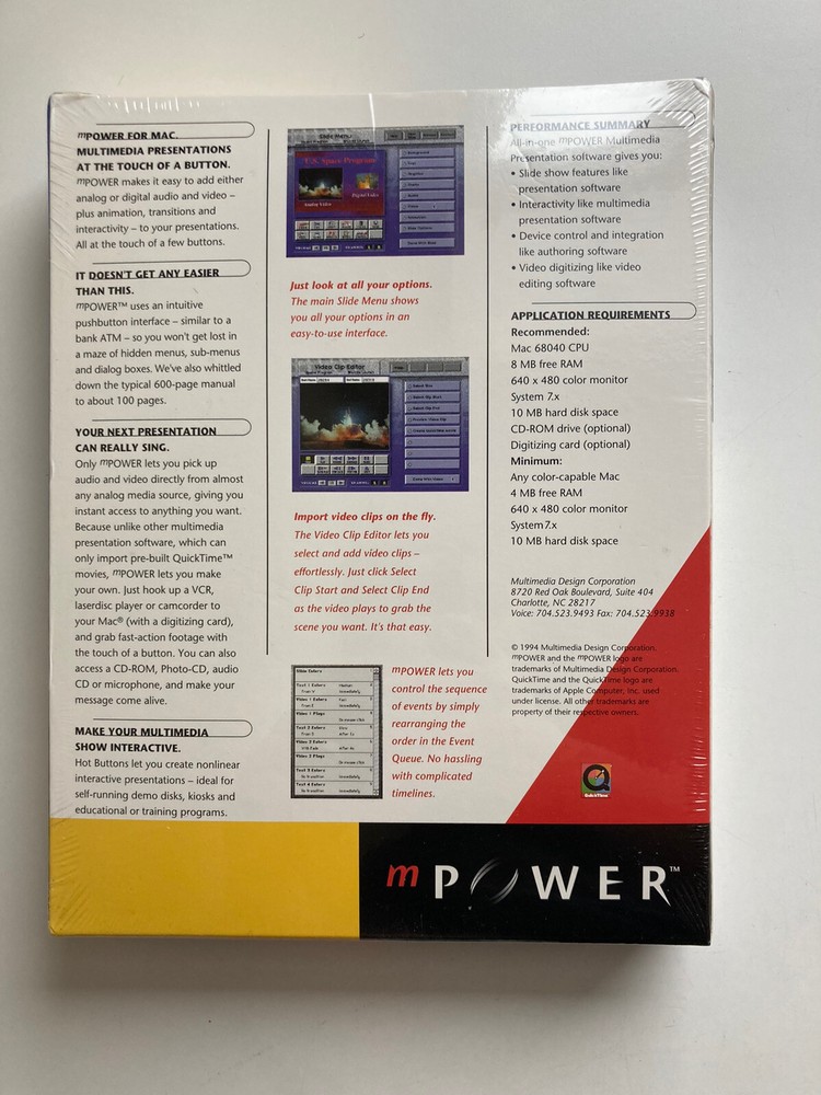 mPower Multimedia Design Corporation QuickTime Apple Presentations Software 1994