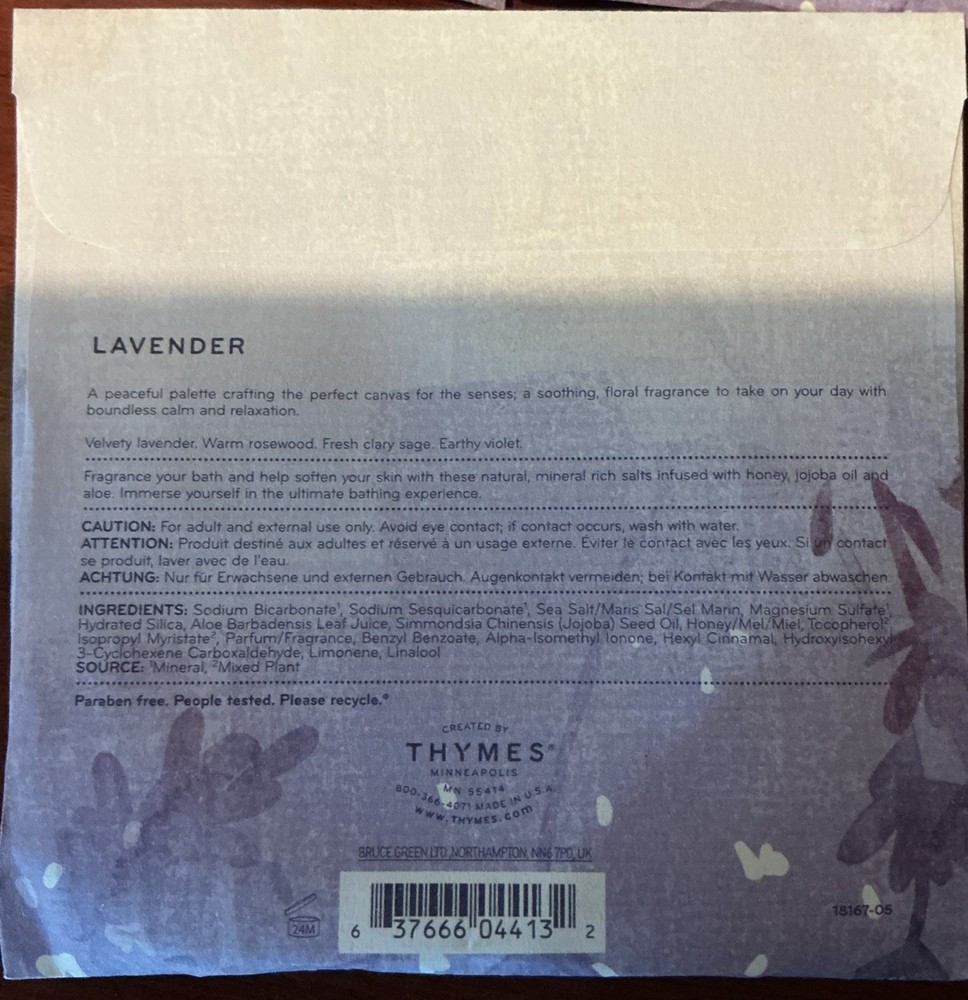 Thymes Bath Salt - 2 Oz - Lavender***Pack of 3*********