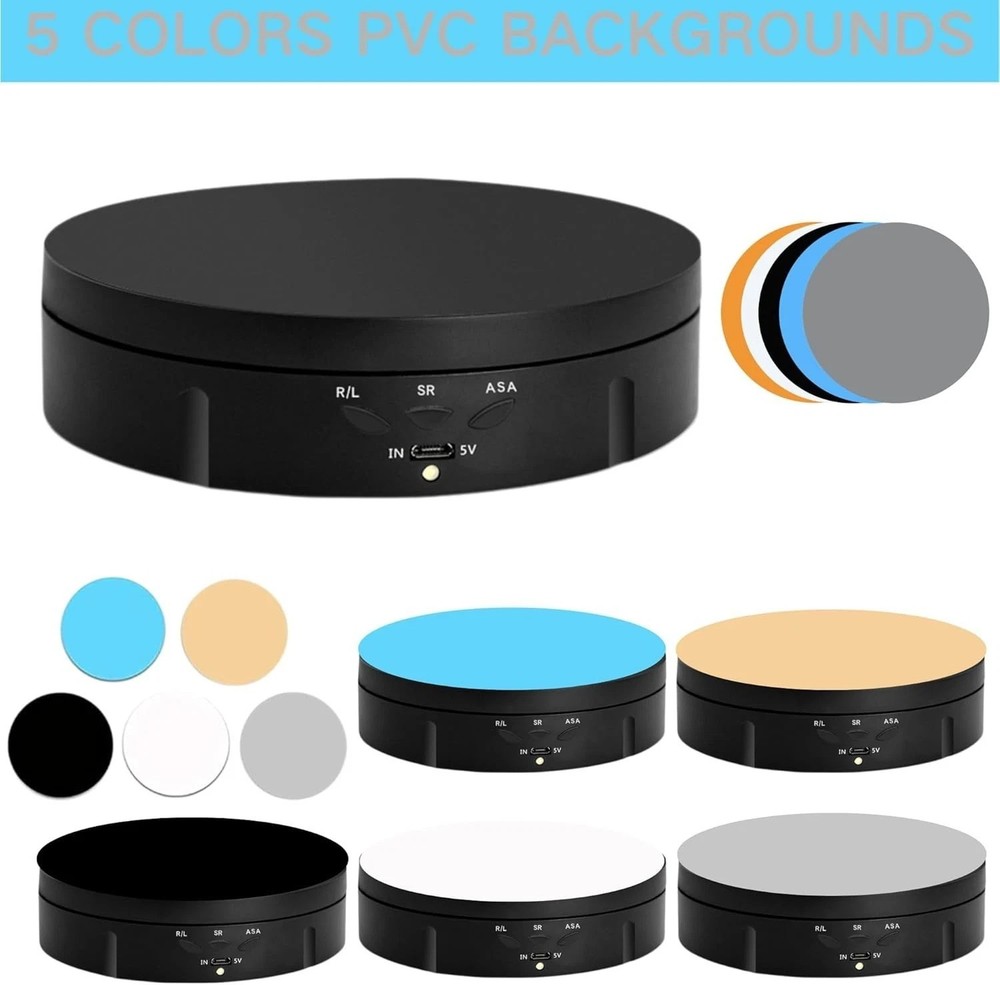 Motorized 360° Rotating Display Stand - Rechargeable & Remote Controlled (5.74")