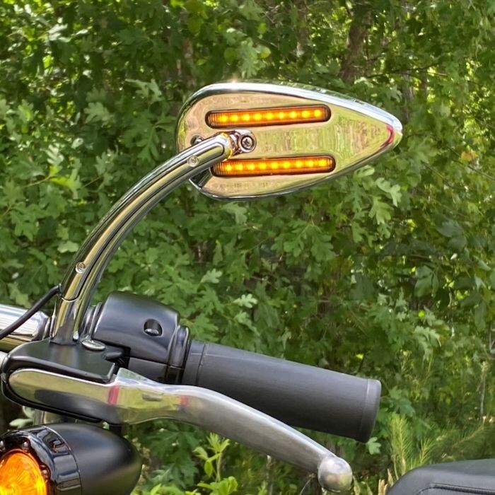 Custom Dynamics Amber/White/Red LED Mirrors - Chrome