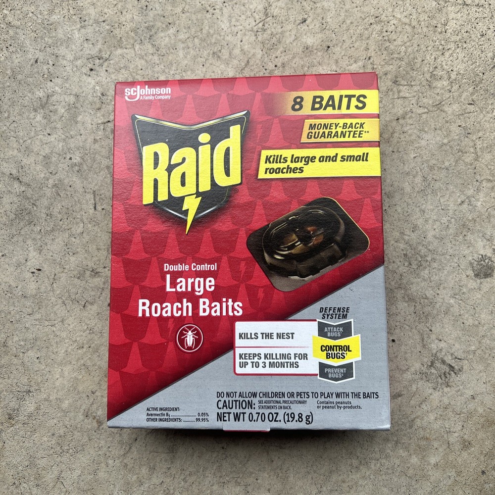 RAID Double Control Large Roach Baits, 8 ct.