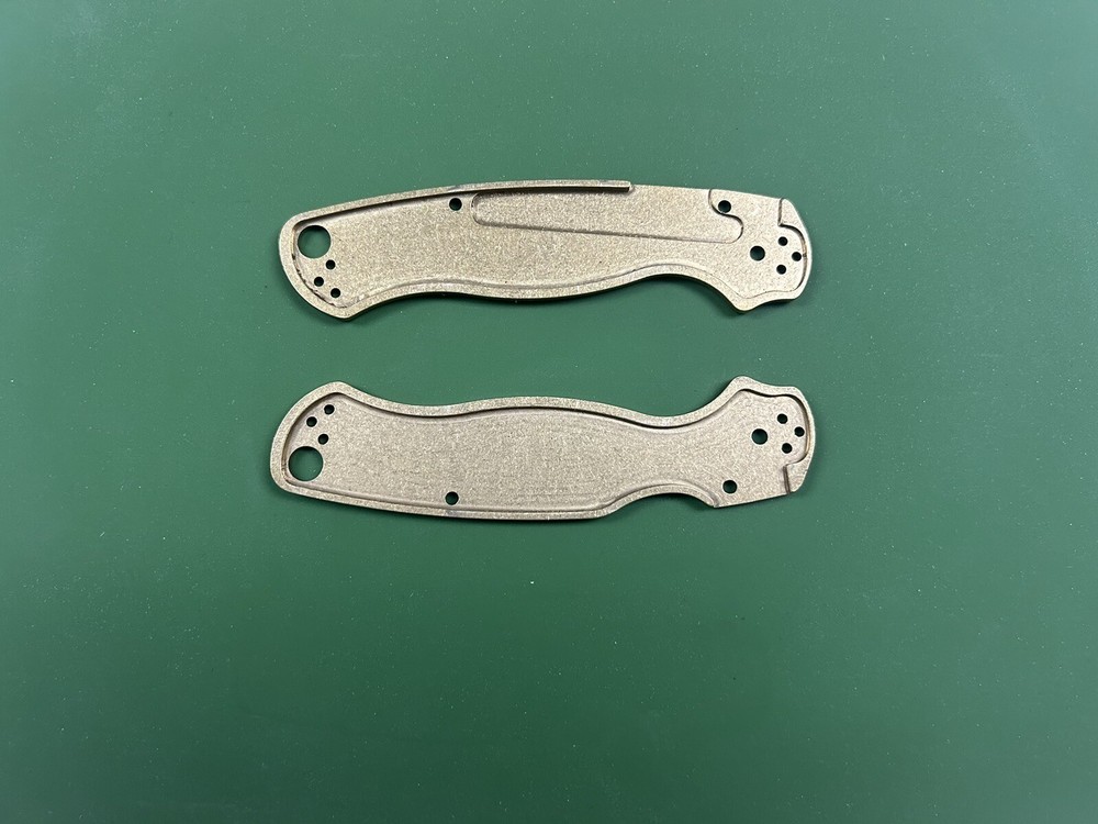 Scikio Custom Spyderco PM2 Brass Handle Scales